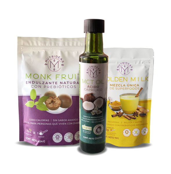 Kit Nutrideas, (Monk Fruit, MCT y Golden Milk)