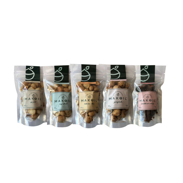 Snacks de Nuez de Macadamia, 5 x 100g, MAKOIL