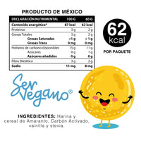 Obleas de Amaranto con superfoods endulzadas con Stevia, Carbón Activado, 60g