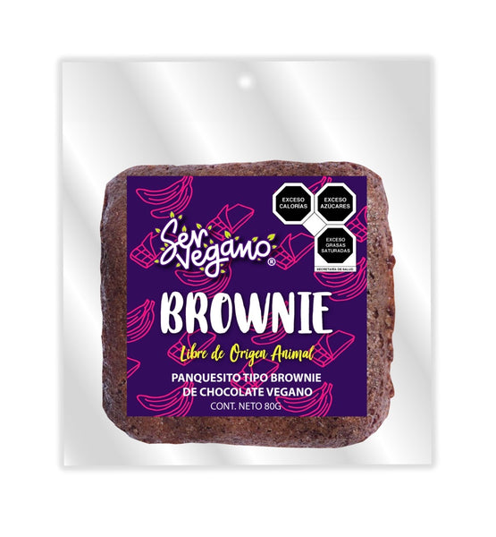 Brownie Vegano (Panquesito tipo Brownie a base de Plátano y Cacao orgánico) SerVegano®